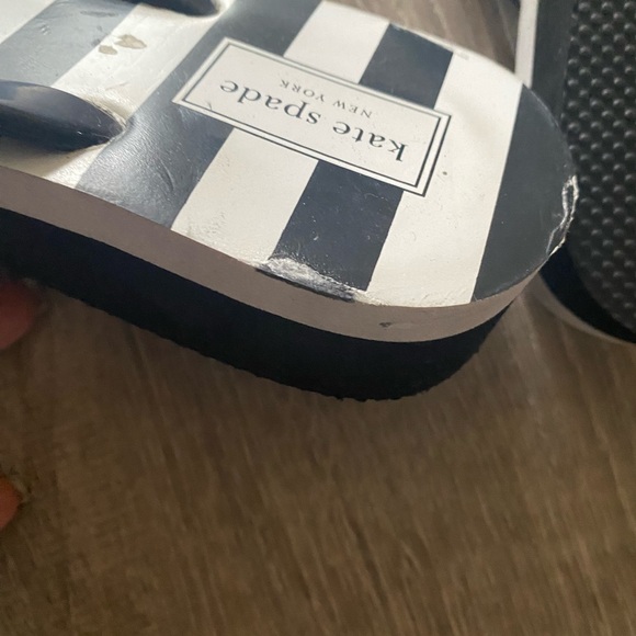 Kate Spade Black and White Striped Flip Flops - Picture 4 of 5